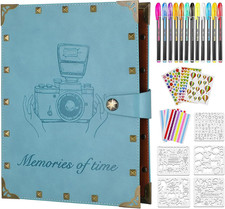 Leather Scrapbook Album 60 Pages Love Memory Photo Book Album 8.5X11 Inch, Scrap