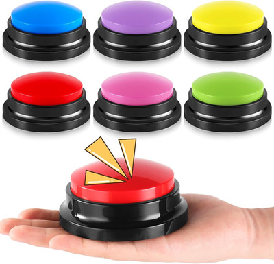 6 Pieces Recordable Answer Buzzers Button Answer Buzzers Game Show Buzzer Record