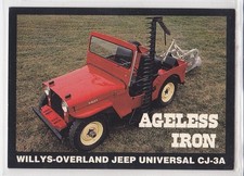Trattore Vintage Willys-Overland Jeep Universale CJ-3A con Lama Tagliaerba Trading Card