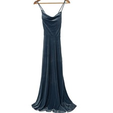 Morilee Madeline Gardner Velvet Gown Formal Dress Blue Glamou Whimsicalr,
