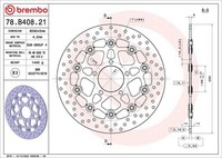 2X Brembo 78B40821 Bremsscheibe Vorne Schwimmend, 290/69X5Mm 5X91Mm, Befestigung