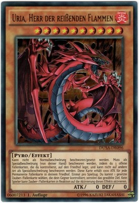Yu-Gi-Oh! URIA, HERR DER REIßENDEN FLAMMEN 1. Auflage unbespielt Sleeve & Toploa