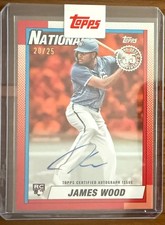 2025 Topps Update Series James Wood 1990 Baseball Auto Orange 20/25 #90AU-JWO