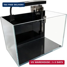 2.5 Gallon Fish Tank Starter Kits, with Led Light, Filter Pump, Cover, Small Fis