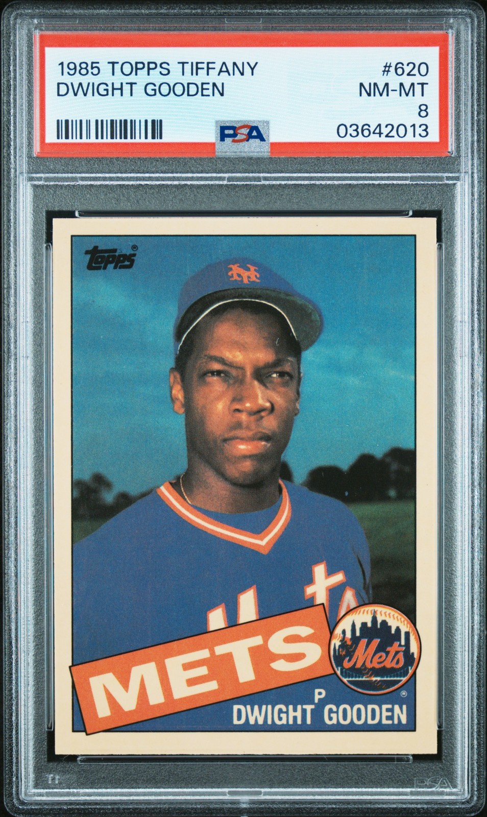 1985 TOPPS TIFFANY #620 DWIGHT GOODEN PSA 8