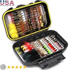 Fishing Flies Kit 100PCS Waterproof Fly Box Trout Salmon Steelhead Carp New