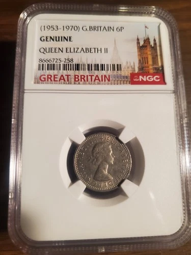 Great Britain 6P NGC Graded Queen Elizabeth II 6P 1953-1970. lot of 3