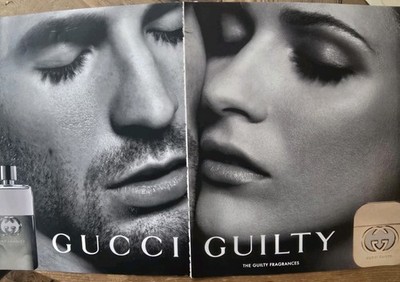 2016 Gucci Guilty Perfume Bottles Vintage Two Page Ad 