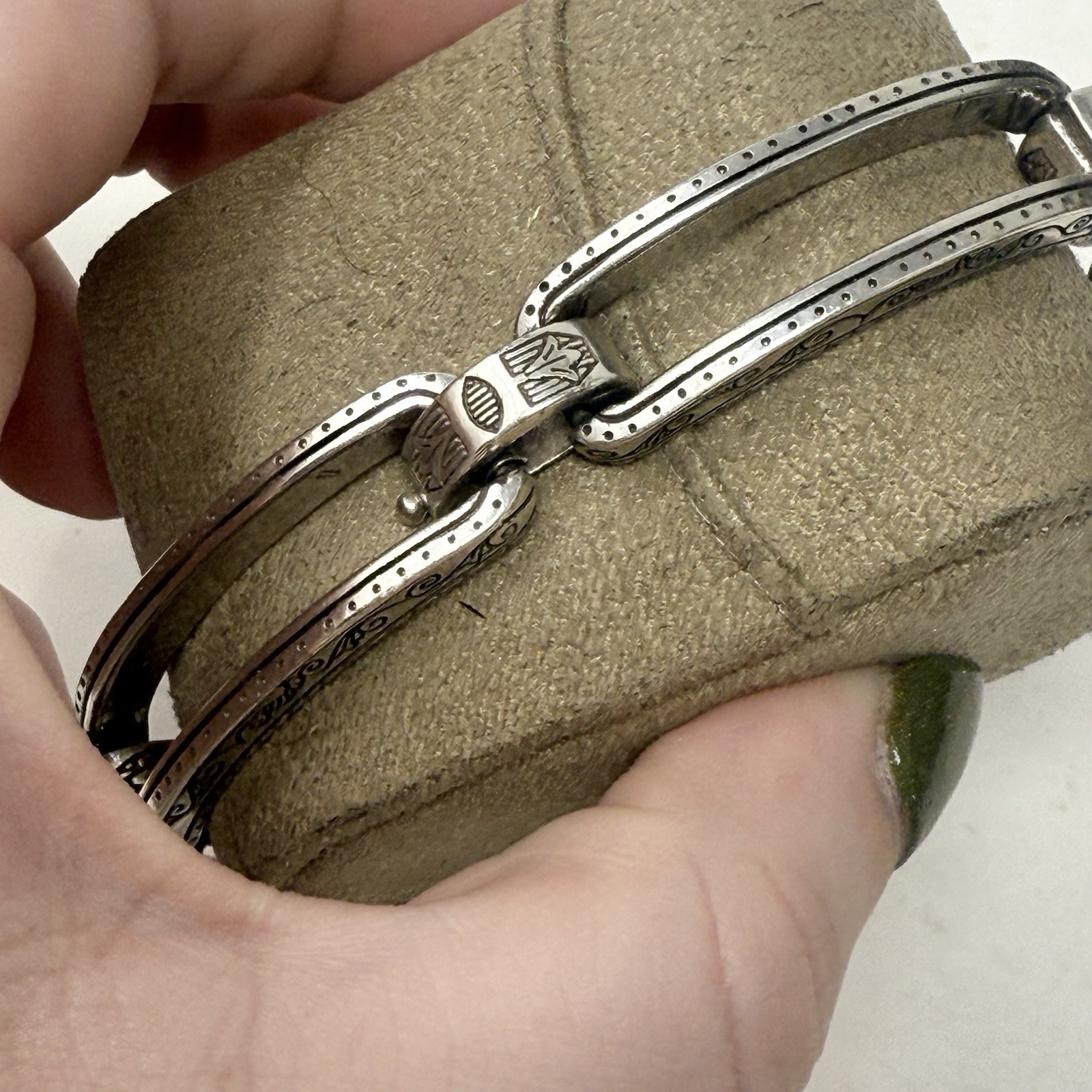 BRIGHTON Open Scrolled Rectangle Silver Tone Link… - image 6