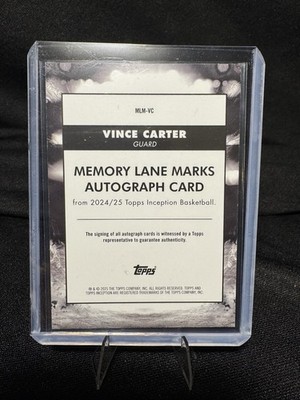 2024/2025 Topps Inception - Vince Carter - Memory Lane Marks 
