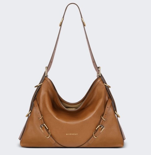 GIVENCHY MEDIUM VOYOU BAG IN GRAINED SOFT TAN LEATHER W/GOLD HARDWARE NEW *$2450