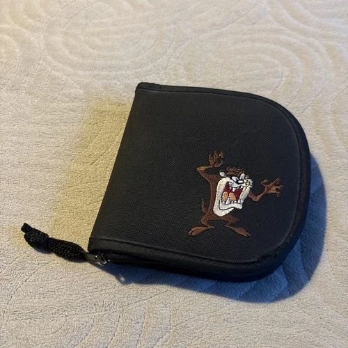 Looney Tunes Warner Bros - Black 12 CD Case - Embroidered Tasmanian Devil 1998