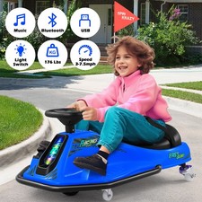 Blue 24V Powered Kid Ride On Drift Car Electric Drifting Go Kart Brushless Motor