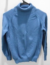 Women's Medium Blue Turtleneck Sweater Ribbed Collar Waist Size-M -See Descripti