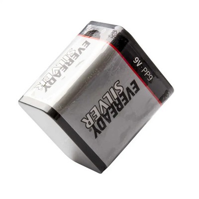 Eveready Silver 9V PP9 Battery (Male and Female Snap-In Terminals