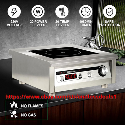 Commercial Induction Cooktop 5000W/220V Professional Commercial Range Countertop