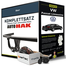 Für VW Passat Limousine B8 Typ 3G2 Anhängerkupplung starr +eSatz 13pol uni. 14-