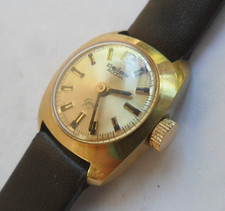 Cushion Vintage Gold Tone Lady's Pallas Adora Girl 17J Mechanical Watch Runs