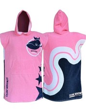 Pink Hooded Beach Towel for Kids up to 5'6" - surf Poncho for Boys and Girls 37