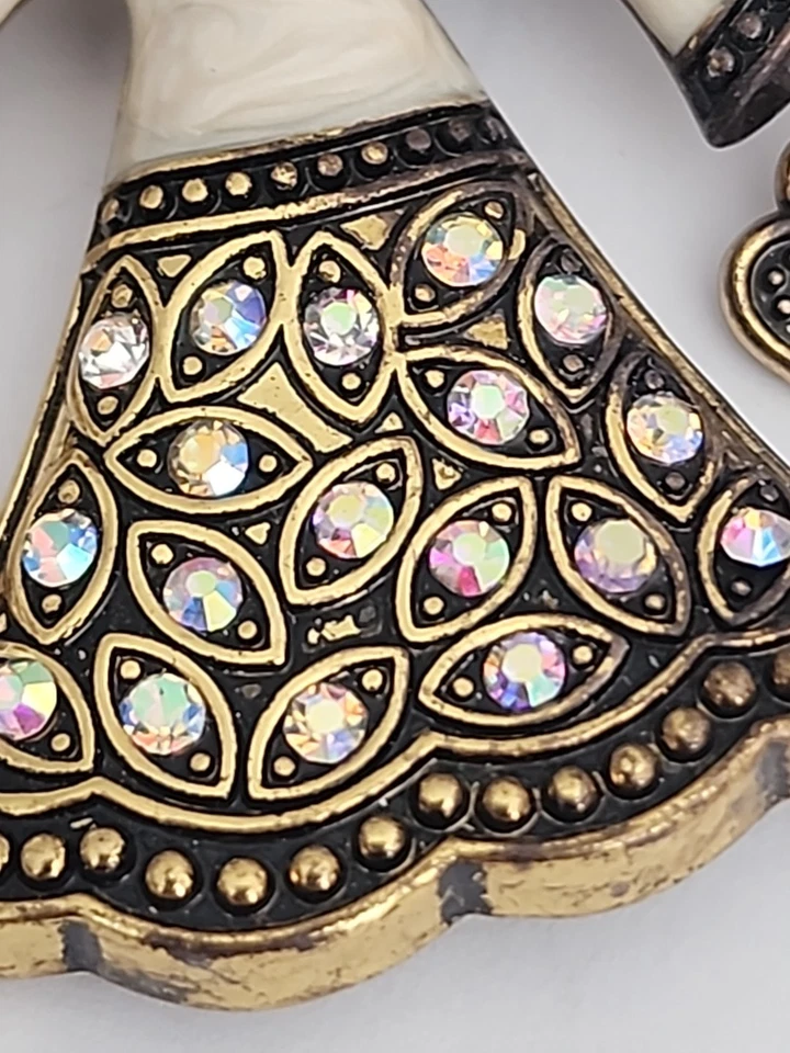 Broche prendedor Kenneth Cole dorado esmalte AB estrás corazón estrella dije 2" Foto 3 de 4