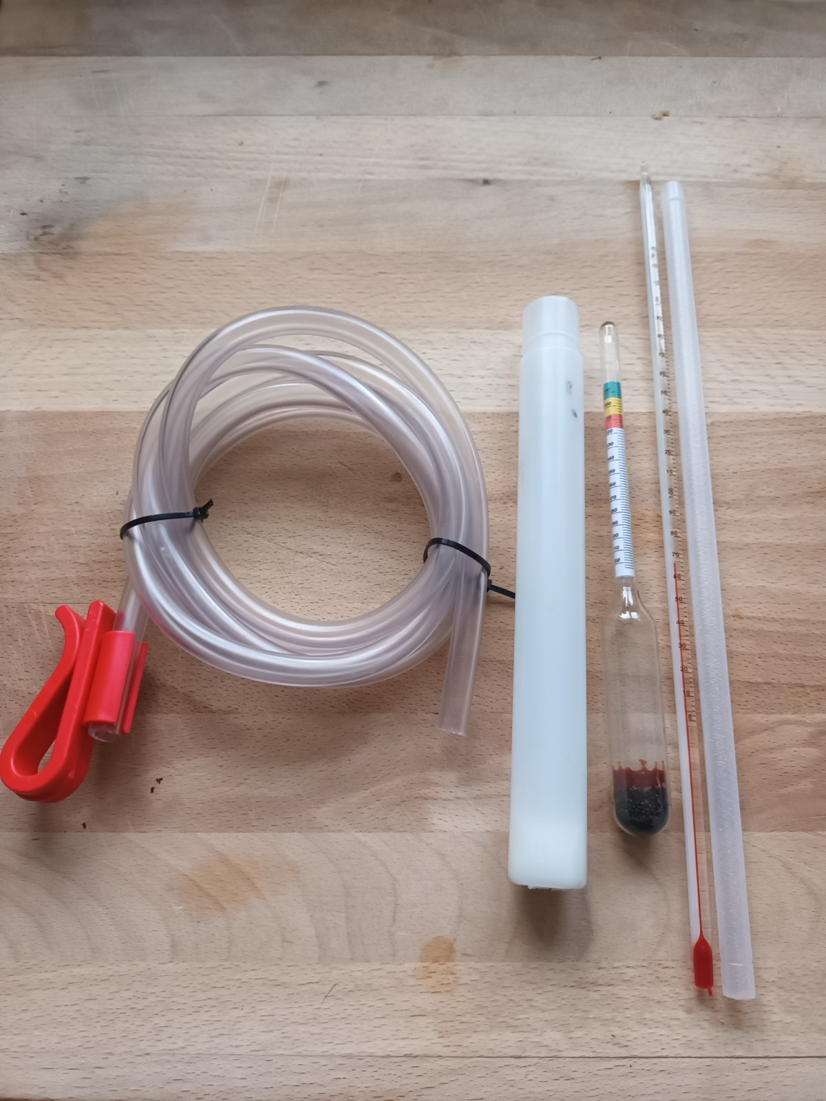 Triple Scale Hydrometer 30cm Glass Thermometer for Beer Wine And Syphoning Tube.