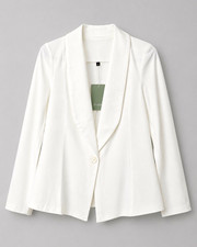 Traliv Women's White Blazer S Regular Lightweight Single Button Short Polyester