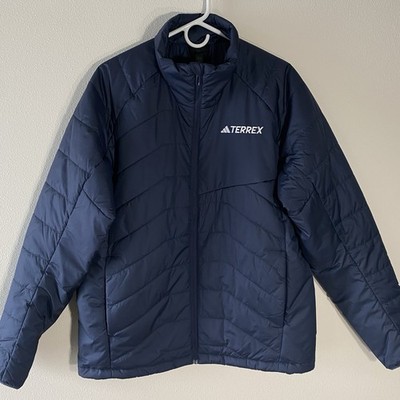 Adidas Terrex Puffer Jacket Navy Blue MT Down Insulated JL9790 $140 - Large