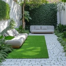 AplusChoice 20'x1' Artificial Grass Paver Turf Strip 0.8"H for Landscape Walkway