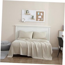 Sheet Set   4 Piece Bedding   Soft and Shrinkage Resistant Deep King Tan