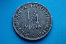 India, Portuguese 1/4 Rupia 1947, Scarce, see images.