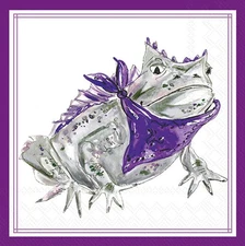 Decoupage Art Craft Napkins-Cocktail Size 5" x 5" Purple Horned Frog, School