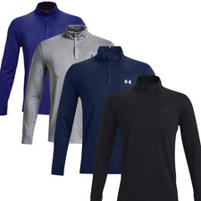 Mens Under Armour Golf Top, 1/4 Zip, 4 Way Stretch, Black, Blue or Grey, NEW