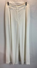 REISS Wide Leg Tailored Trousers Pants Ivory Size 8 quiet luxury Classy designer