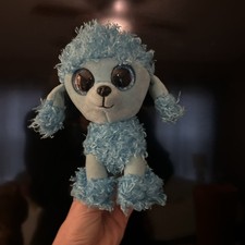 Ty Beanie Boos Mandy The Blue Poodle Boo Dog Plush Stuffed Animal Toy 