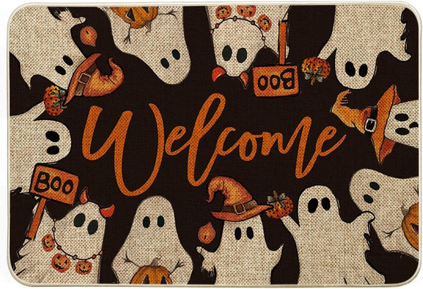 Artoid Mode Boo Geist KüRbisse Welcome Halloween 40X60 Cm FußMatte-image