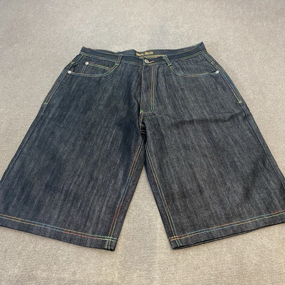 Pantalones Cortos Vintage Regal Jean Talla 38 Súper Sueltos Y2K Grunge Southpole Patinador Hiphop Foto 3 de 4