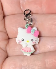 Silver Hello Kitty Charm Zipper Pull  Keychain Add On Clip 