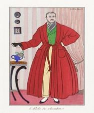 12278.Wall decor Poster.Room design.Barbier art.Deco fashion guy with red robe