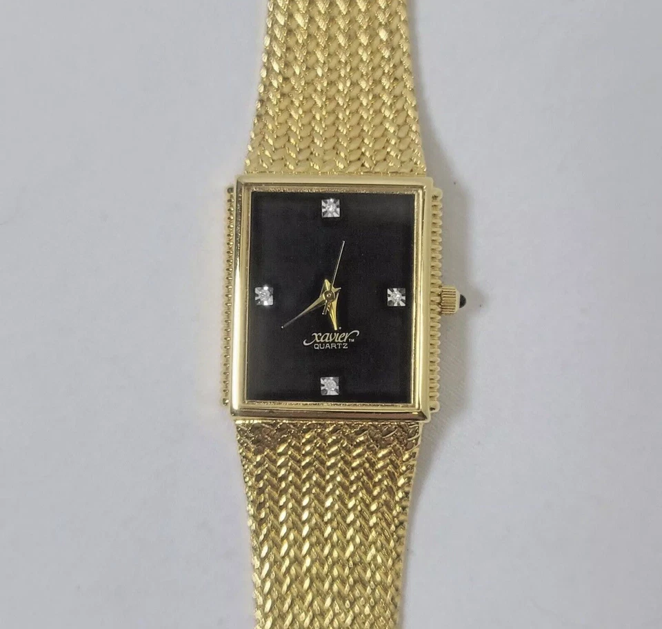 Xavier Quartz Masterpiece Genuine Diamond Womens Watch NEEDS BATTERY - Image 3 of 4
