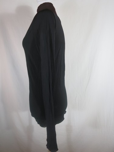 Sarah Pacini Black Long Sleeve Boat Neck Pull Over Top Semi Sheer EU 2 US Small - Picture 5 of 8
