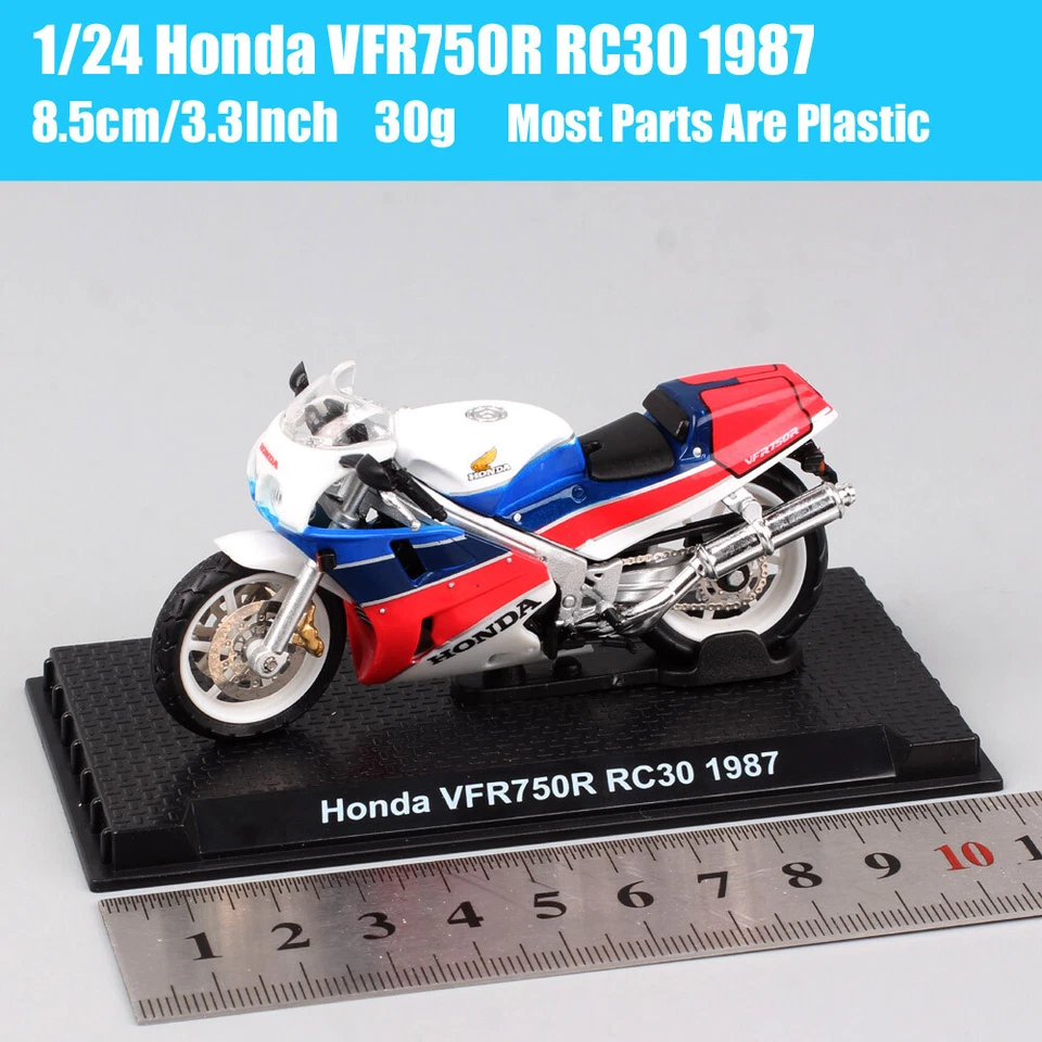 1/24 Tiny Scale Honda VFR750R RC30 1987 Diecast Motorcycle Model Racing Bike Toy - Image 3 of 4