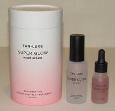 Tan Luxe Super Glow Night Repair Set Serum 1.01 Oz Facial Oil 0.5 Oz Self-Tan
