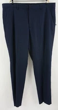New $95 Perry Ellis Portfolio Performance Check Suit Pant Mens 38 x 30 Slim Blue