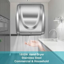 Hand Dryer 1800W Electric Stainless Steel Commercial and Household Auto