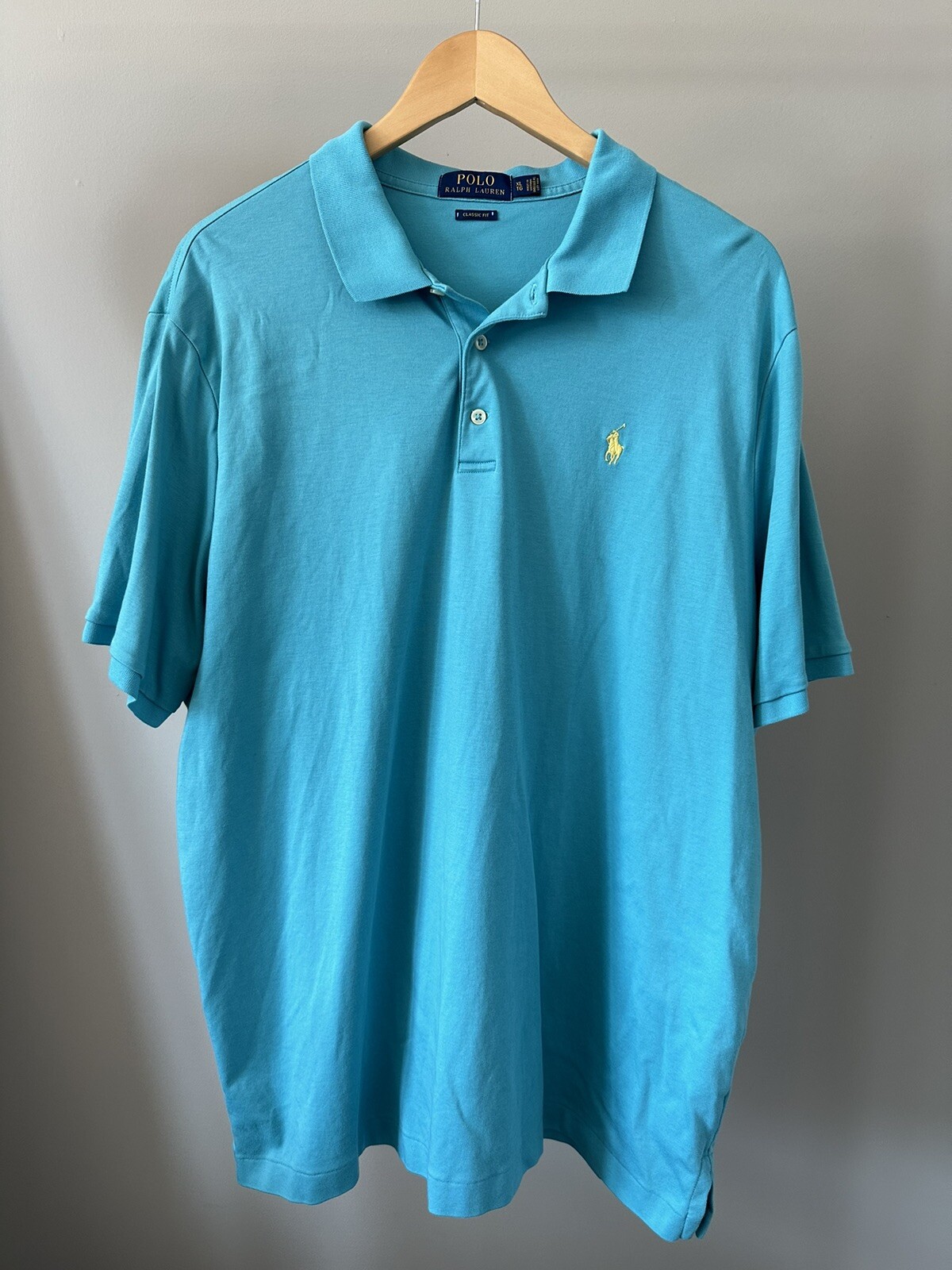 Polo Ralph Lauren Classic Blue Polo Shirt for Men Size XL TG-image