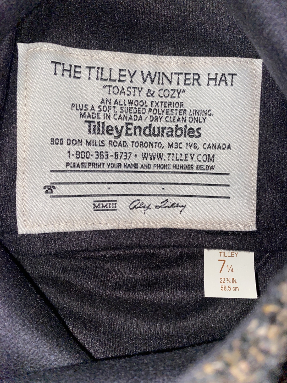 Tilley Endurables Adult 7 1/4 100% Wool Hat Cap Tuck Away Ear Flaps Winter EUC