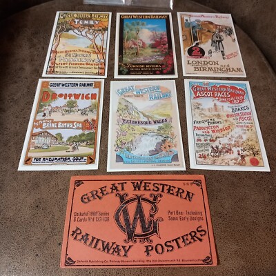TOLLE WESTERNPLAKATE EISENBAHN POSTKARTEN Teil 1, 6 Stück 133-138 (Nr 568) makellos