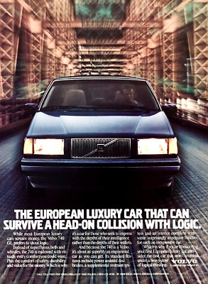 1990 VOLVO 740 GL—ORIGINAL MAGAZINE ADVERTISEMENT—ORIGINAL PRINT
