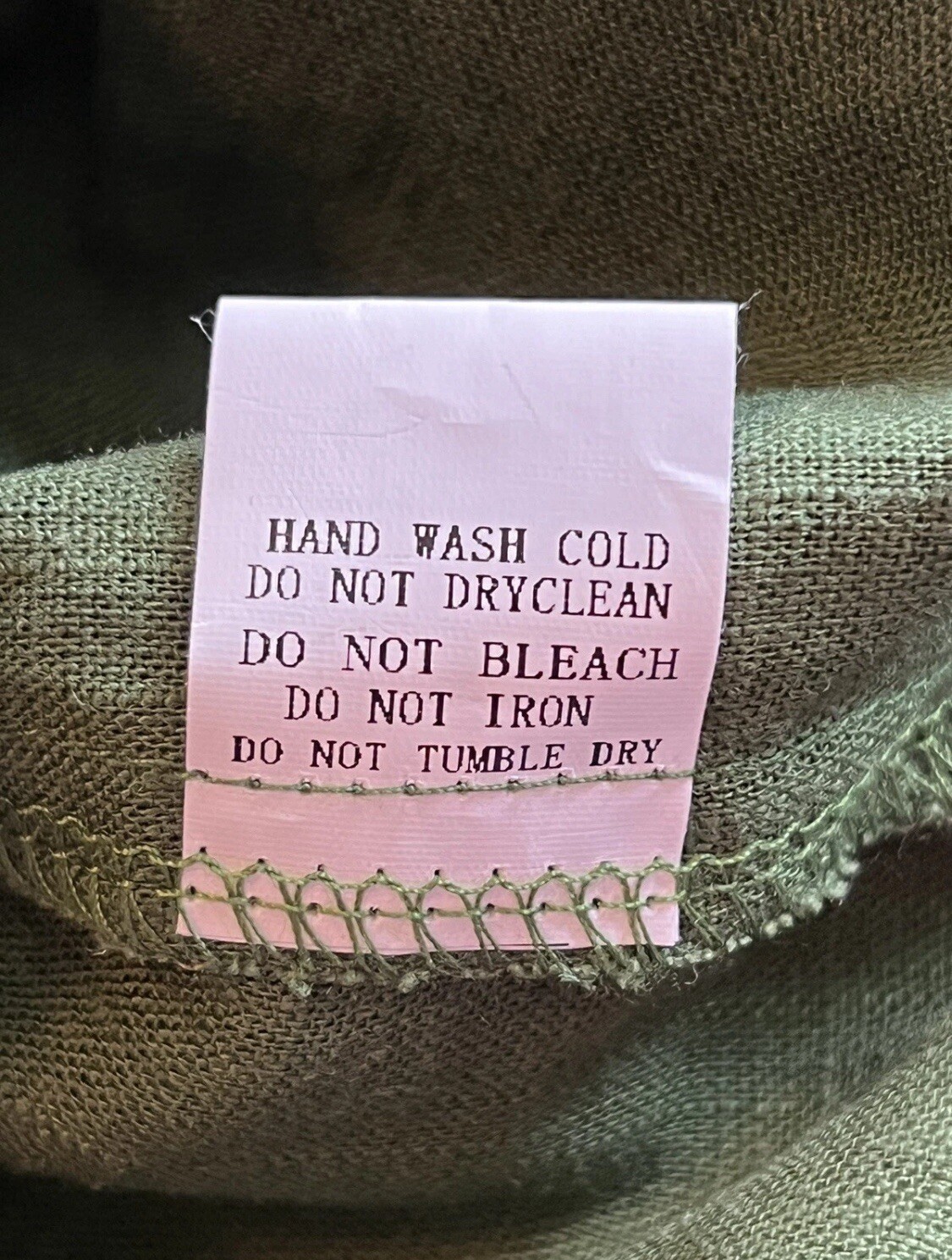 NWT Davi & Dani Linen Blend Olive Green Dress Open Back & Pockets Size S