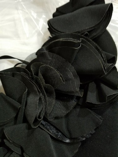 Taylor Mock Two Piece Satin Halter Neck Dress with Silk Chiffon Ruffle Detail - Picture 6 of 6